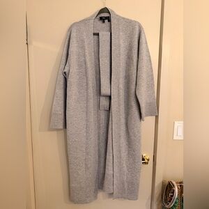 Theory Cashmere Wool Long Heather Gray Knit Cardigan XS